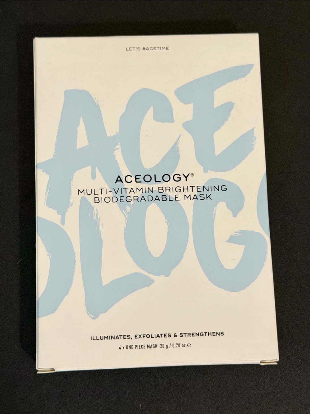 Aceology Multi-Vitamin Brightening Biodegradable Mask - White & Light Blue
